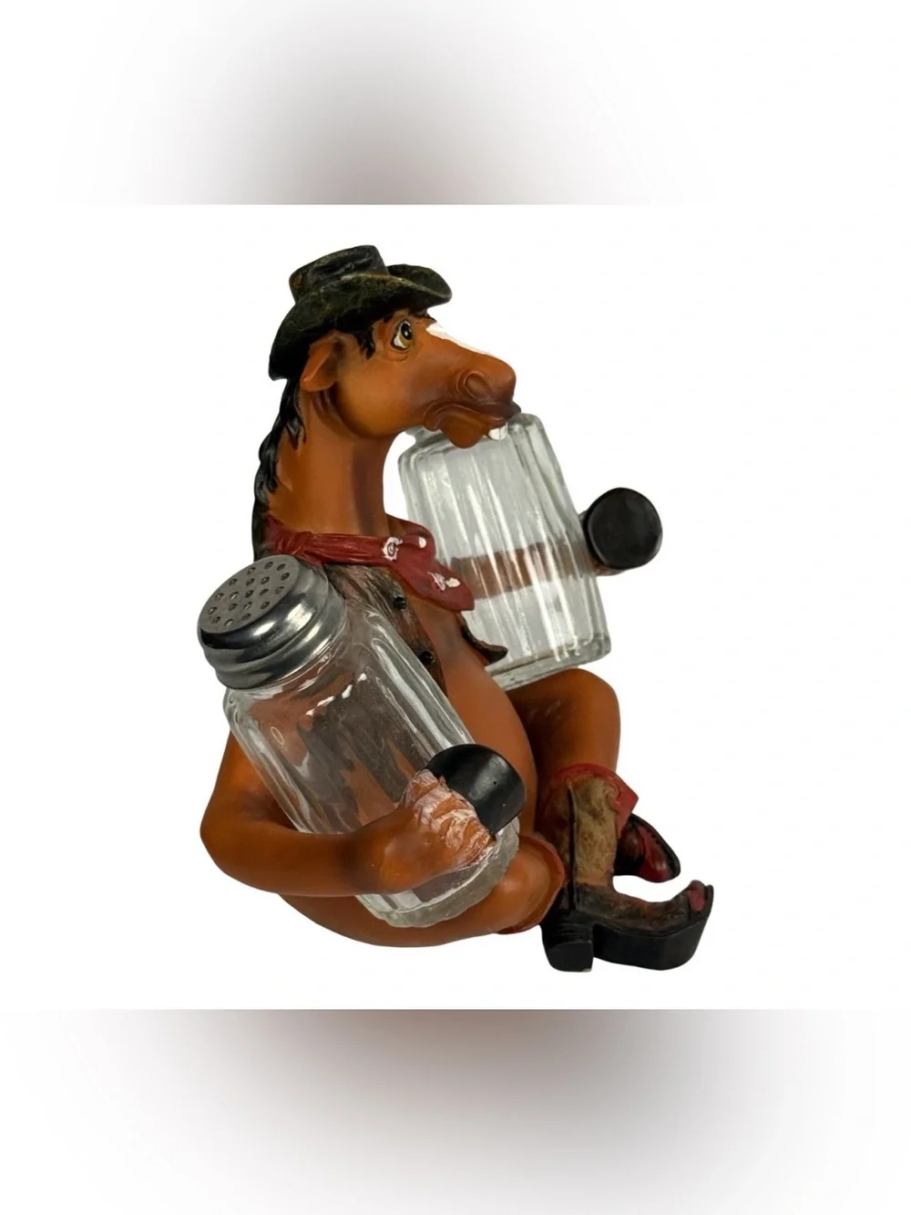 Funny Cowboy Horse Salt and Pepper Shakers - Unique Western Kitchen Gift Set